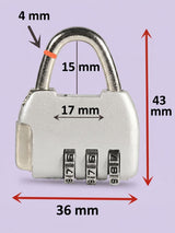 Cadenas à Code 3 Chiffres Mini - Sac, Tiroir, Casier