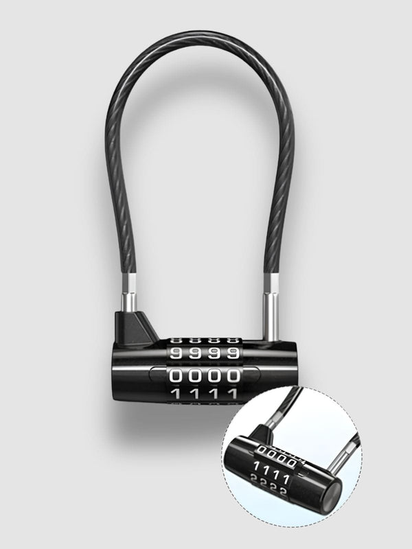 Cadenas à Code Extérieur - Câble Acier 4 Chiffres Étanche