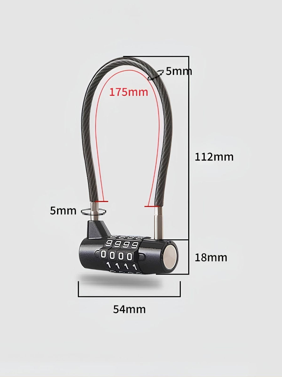 Cadenas à Code Extérieur - Câble Acier 4 Chiffres Étanche
