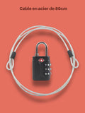 Cadenas TSA Valise à Combinaison + Câble Sécurité