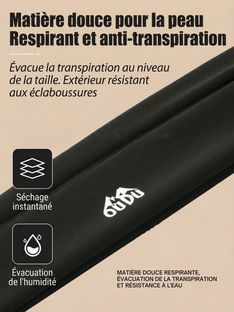 Ceinture de course avec poche gourde et bande réfléchissante