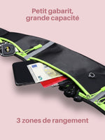 Ceinture de portage running avec 3 zones de rangement