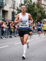 Ceinture marathon avec 2 gourdes incluses et doublure anti-dérapante