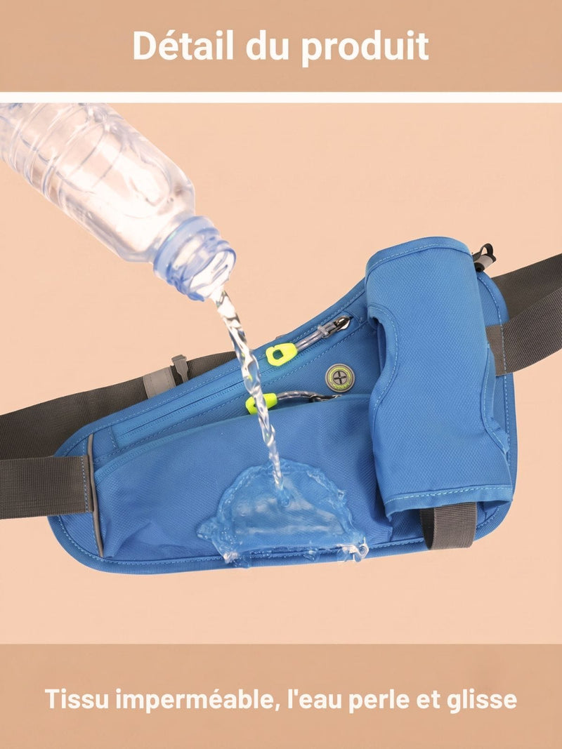Ceinture running gourde avec porte-bouteille et bande réfléchissante