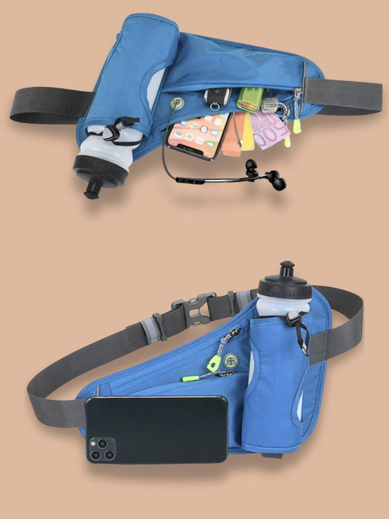 Ceinture running gourde avec porte-bouteille et bande réfléchissante