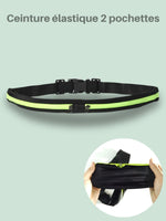 Ceinture running téléphone élastique, 1 ou 2 poches