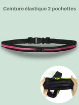 Ceinture running téléphone élastique, 1 ou 2 poches