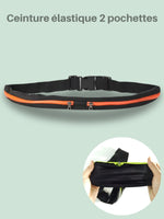 Ceinture running téléphone élastique, 1 ou 2 poches