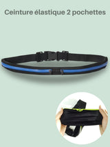 Ceinture running téléphone élastique, 1 ou 2 poches