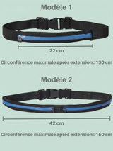 Ceinture running téléphone élastique, 1 ou 2 poches