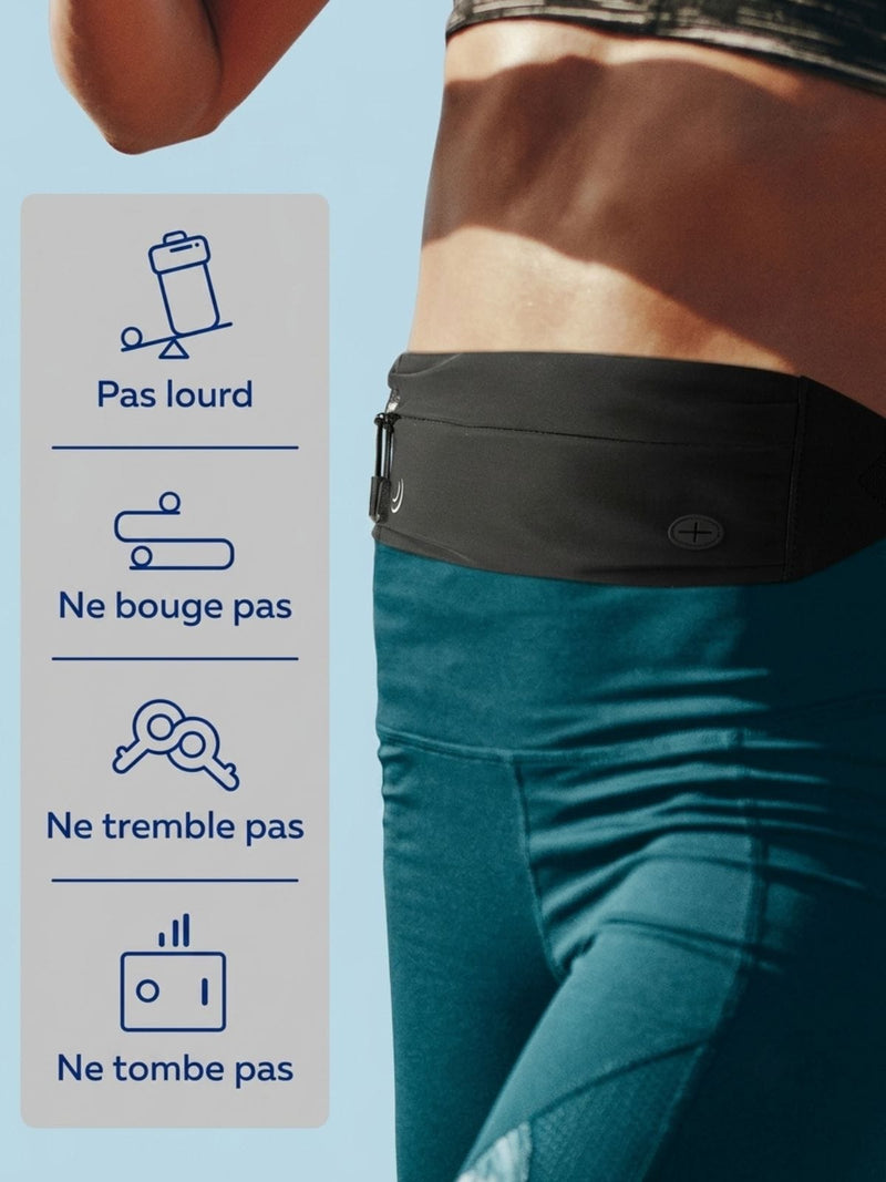 Ceinture sport running en lycra, ajustable 68-127 cm