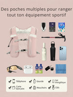 Gilet d'hydratation running ultra léger, porte-gourde