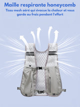 Gilet de course à pied ultra léger, poche gourde et téléphone