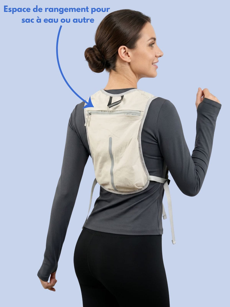 Gilet de course à pied ultra léger, poche gourde et téléphone