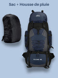 Grand sac à dos randonnée 90L, housse de pluie en option
