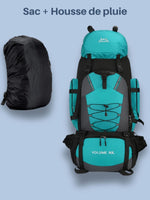 Grand sac à dos randonnée 90L, housse de pluie en option