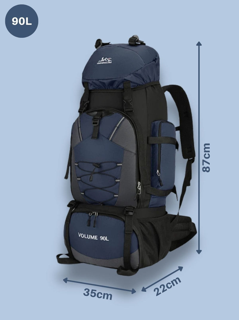 Grand sac à dos randonnée 90L, housse de pluie en option