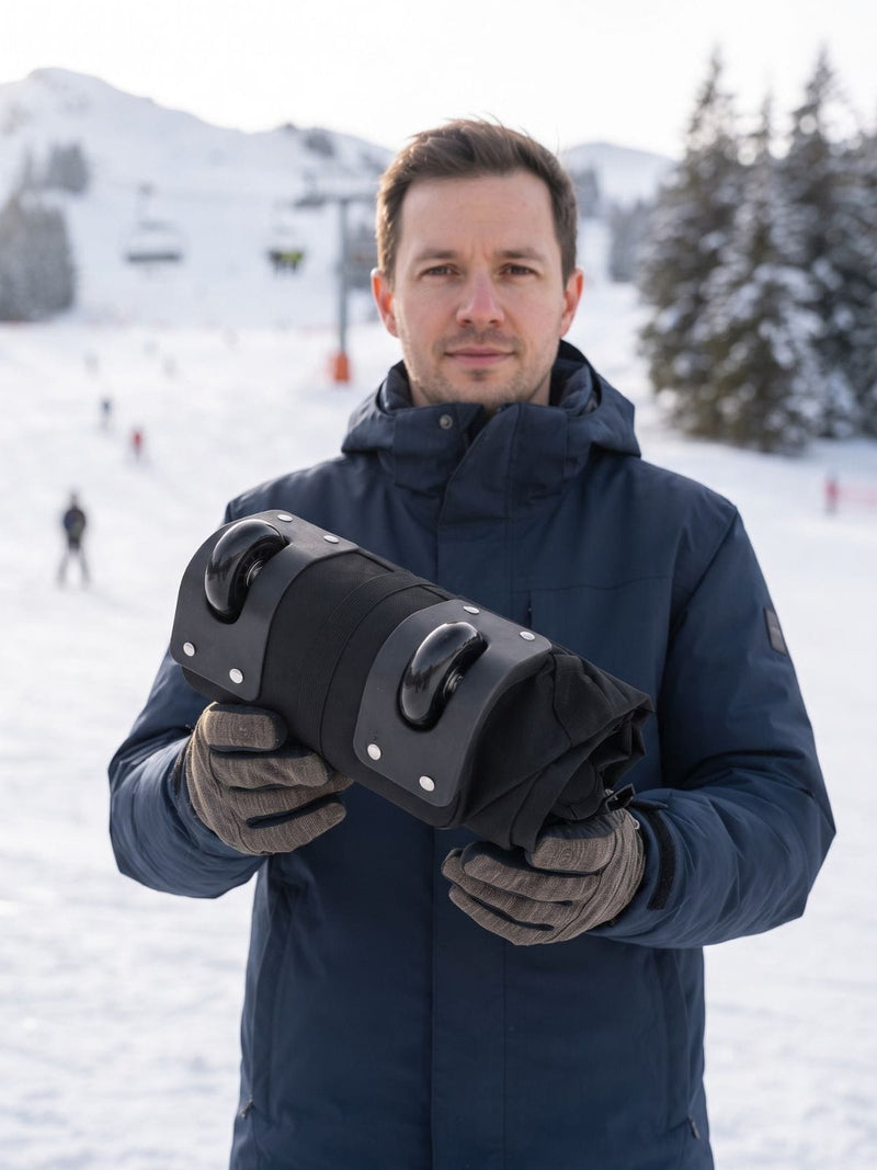 Housse à ski pliable avec roulettes