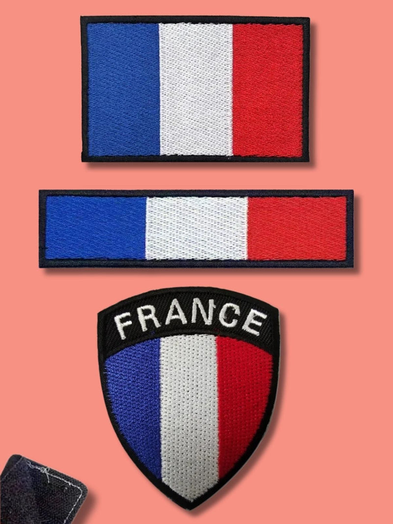 Patch Drapeau Français Brodé - Velcro ou Thermocollant