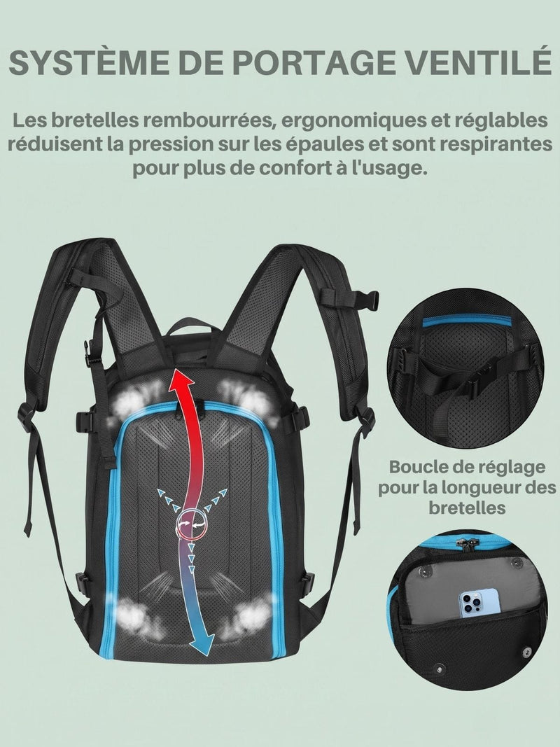 Sac à chaussures de ski 50L, 3 compartiments