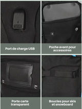 Sac à chaussures de ski 50L, 3 compartiments