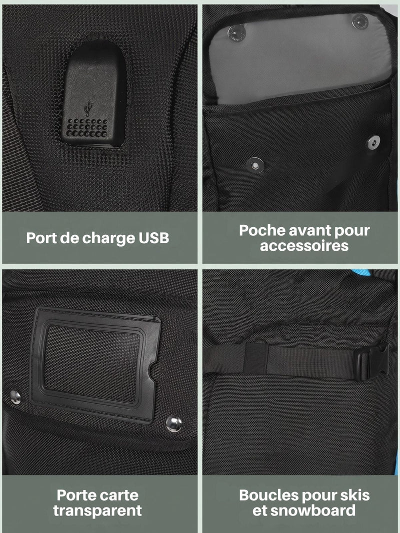Sac à chaussures de ski 50L, 3 compartiments