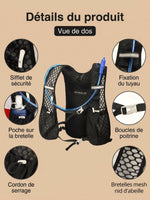 Sac à dos avec poche à eau, gourdes en option