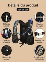 Sac à dos avec poche à eau, gourdes en option