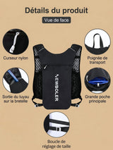 Sac à dos avec poche à eau, gourdes en option