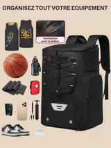 Sac à dos basketball, compartiment ballon