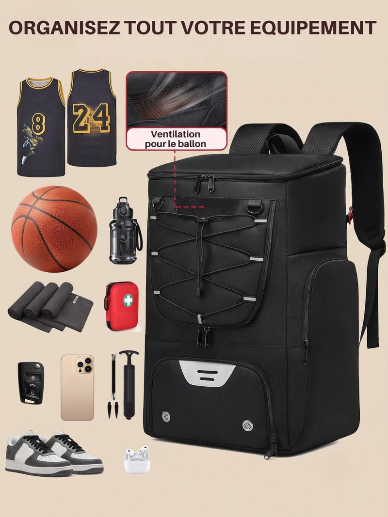 Sac à dos basketball, compartiment ballon