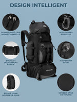 Sac à dos bivouac 90L, compartiment duvet séparé