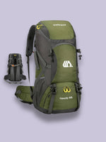 Sac à dos camping 50L, compartiment chaussures séparé