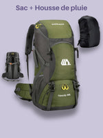 Sac à dos camping 50L, compartiment chaussures séparé