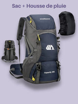 Sac à dos camping 50L, compartiment chaussures séparé