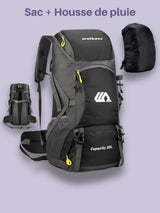 Sac à dos camping 50L, compartiment chaussures séparé