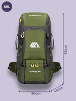 Sac à dos camping 50L, compartiment chaussures séparé