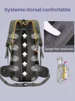 Sac à dos camping 50L, compartiment chaussures séparé