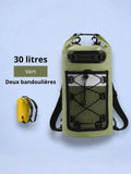 Sac à dos étanche 10 à 40L, poche bungee