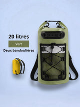 Sac à dos étanche 10 à 40L, poche bungee