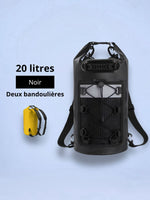 Sac à dos étanche 10 à 40L, poche bungee
