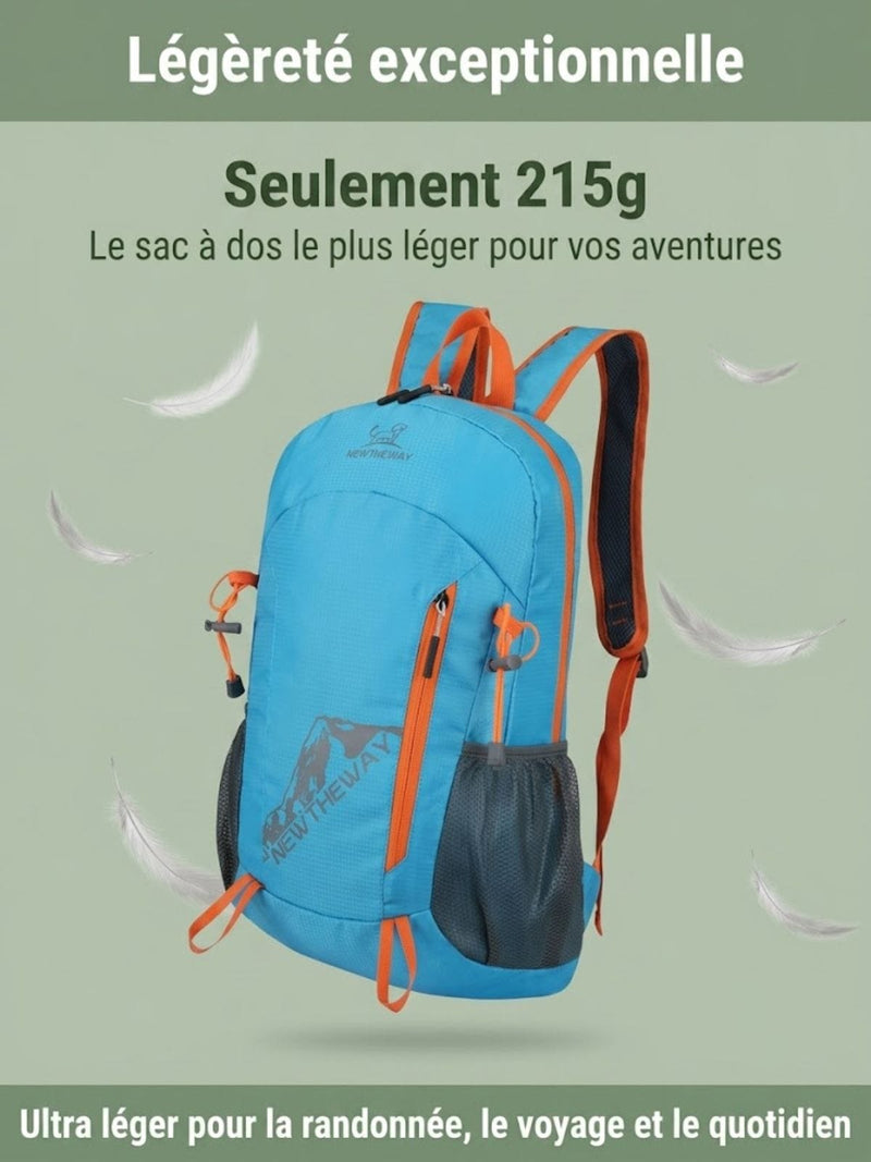 Sac à dos pliable 22L, fixation bâtons de randonnée
