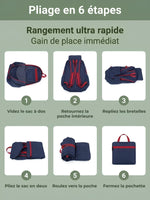 Sac à dos pliable 22L, fixation bâtons de randonnée