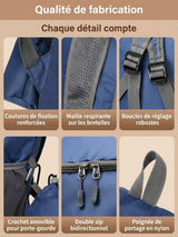 Sac à dos pliable ultra léger 20L, format poche
