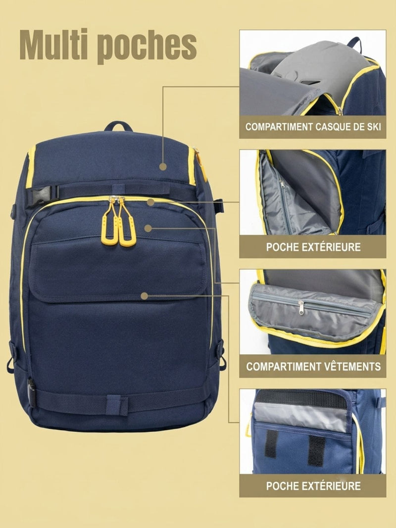 Sac à dos porte-ski 50L, sangles de fixation