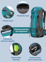 Sac à dos randonnée 70L avec housse de pluie incluse