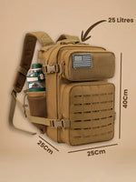 Sac à dos tactique 25L, système MOLLE et patch