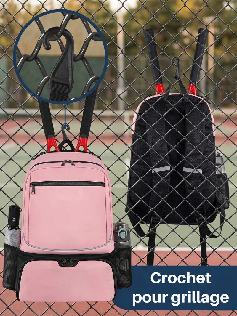 Sac à dos tennis avec fixation raquette extérieure