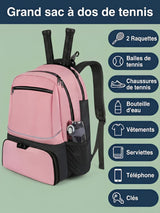 Sac à dos tennis avec fixation raquette extérieure