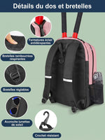 Sac à dos tennis avec fixation raquette extérieure